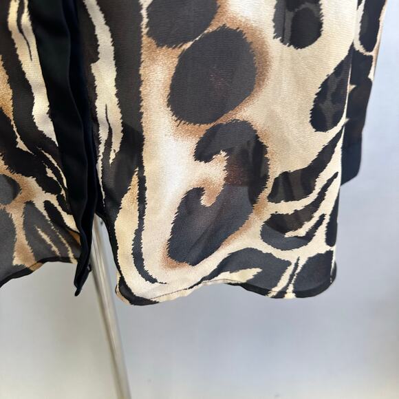 Chico's Ocelot Print Button Up Long Sleeve Blouse Sheer US Size XXL Chicos 4 - Picture 3 of 15